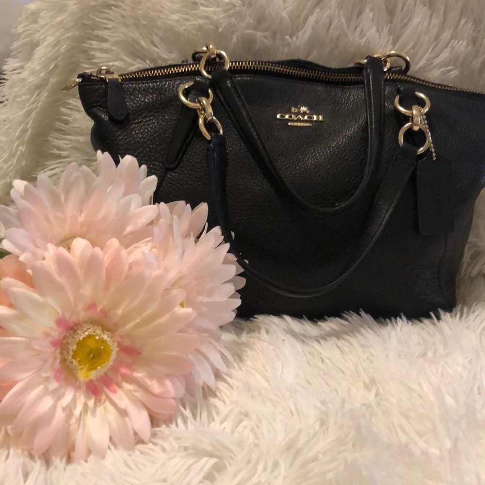 Coach Black Leather Handbag / Coach Purse